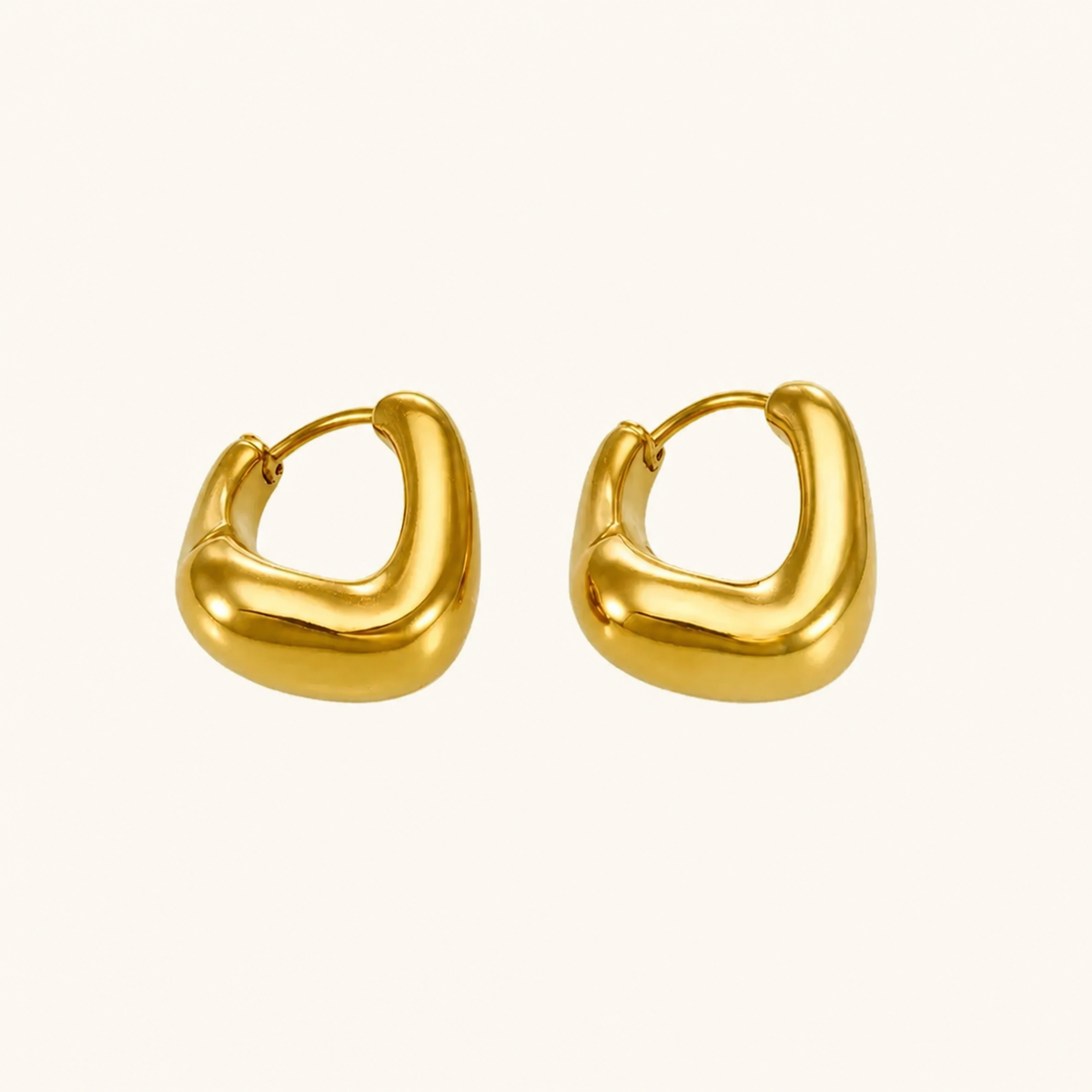 Oval Huggie Hoop Earrings
