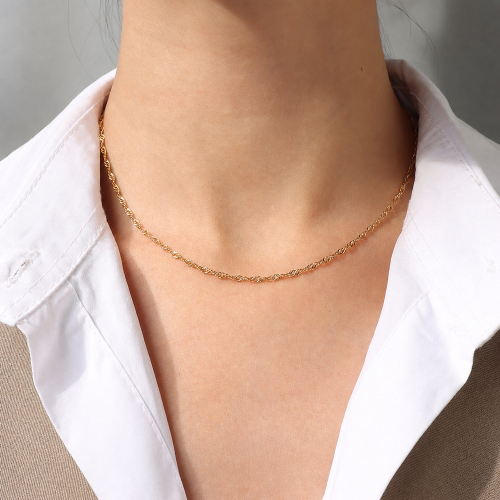 Gold Water Wave Chain