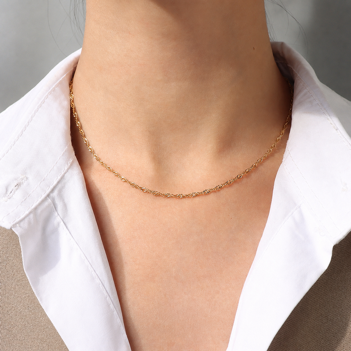 Gold Water Wave Chain