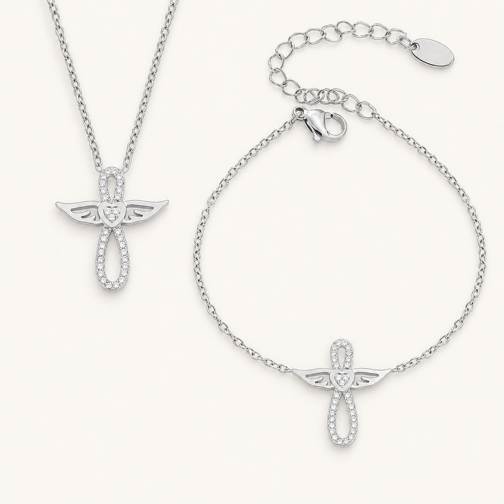 Angel’s Embrace Jewelry Collection – Silver finish overview