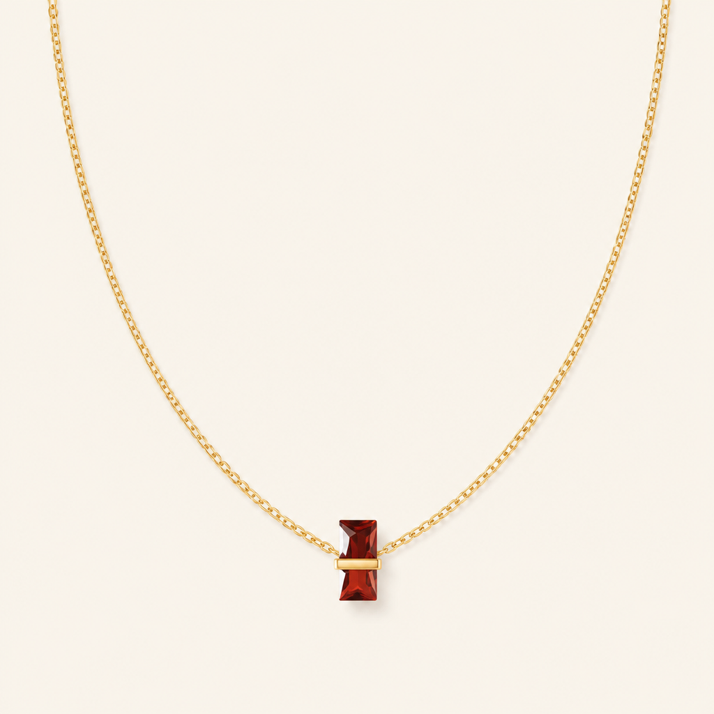 Birthstone of Grace Necklace — January · Garnet Red