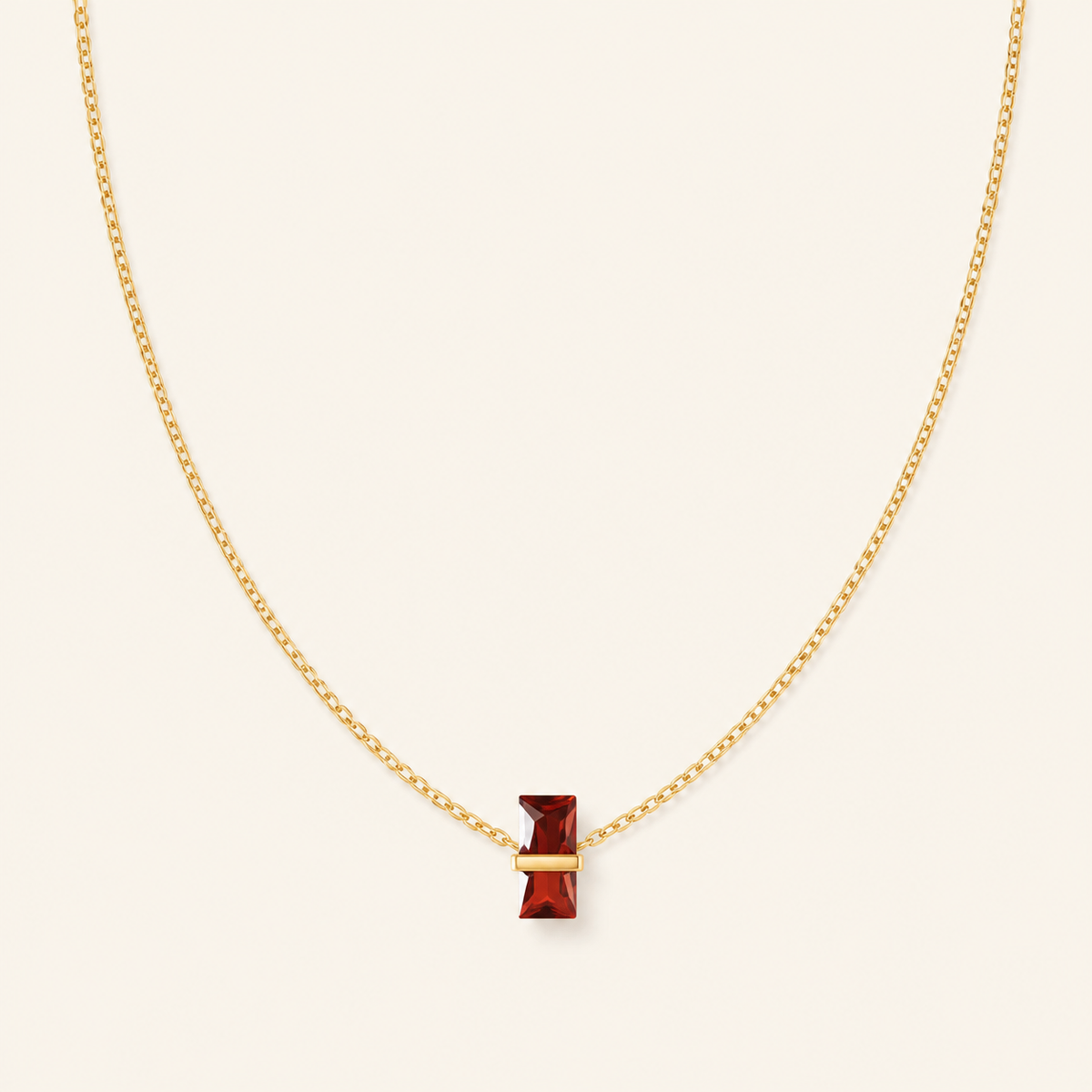 Birthstone of Grace Necklace — January · Garnet Red