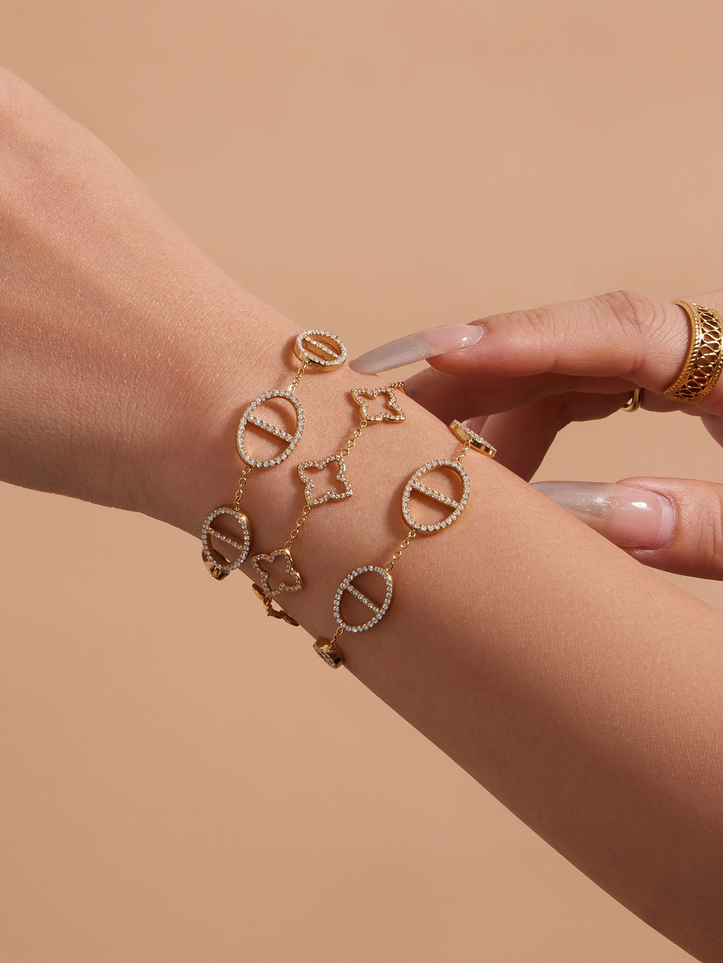Clover & Initial Grace Bracelet — Carried in Grace