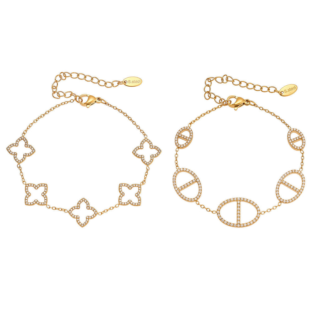 Clover & Initial Grace Bracelet — Carried in Grace
