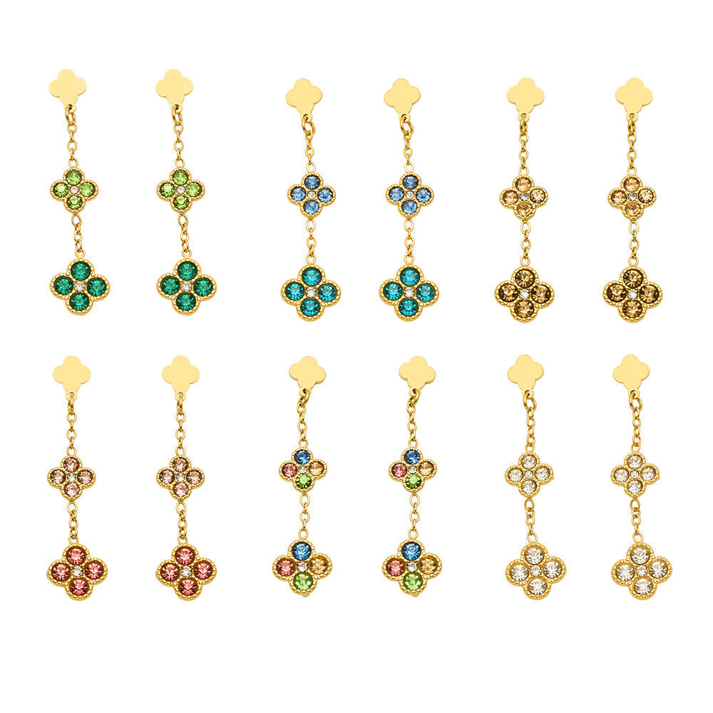 Clover Glow Zircon Earrings — Carried in Grace