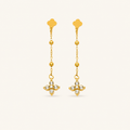 Clover Cascade Earrings in White and Gold