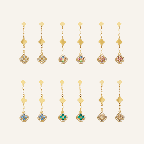 Clover Crystal Drop Earrings – Carried in Grace