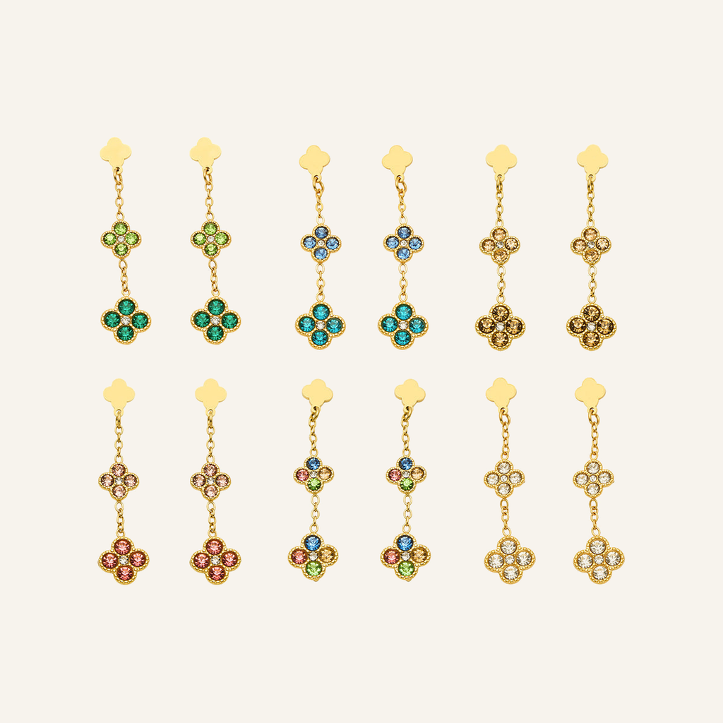 Clover Glow Zircon Earrings – Carried in Grace