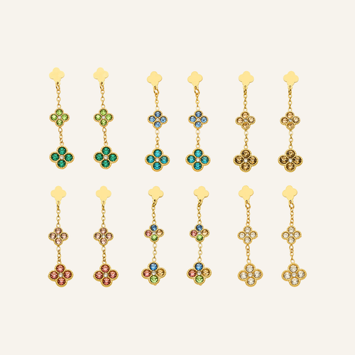 Clover Glow Zircon Earrings – Carried in Grace