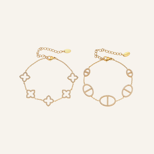 Clover & Initial Grace Bracelet – Carried in Grace