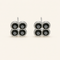 Clover of Grace black zircon earrings in silver