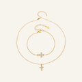 Dainty Cross Zircon Bracelet – Carried in Grace