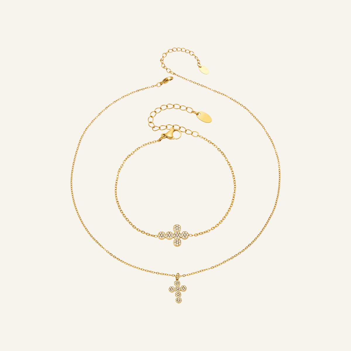 Dainty Cross Zircon Bracelet – Carried in Grace