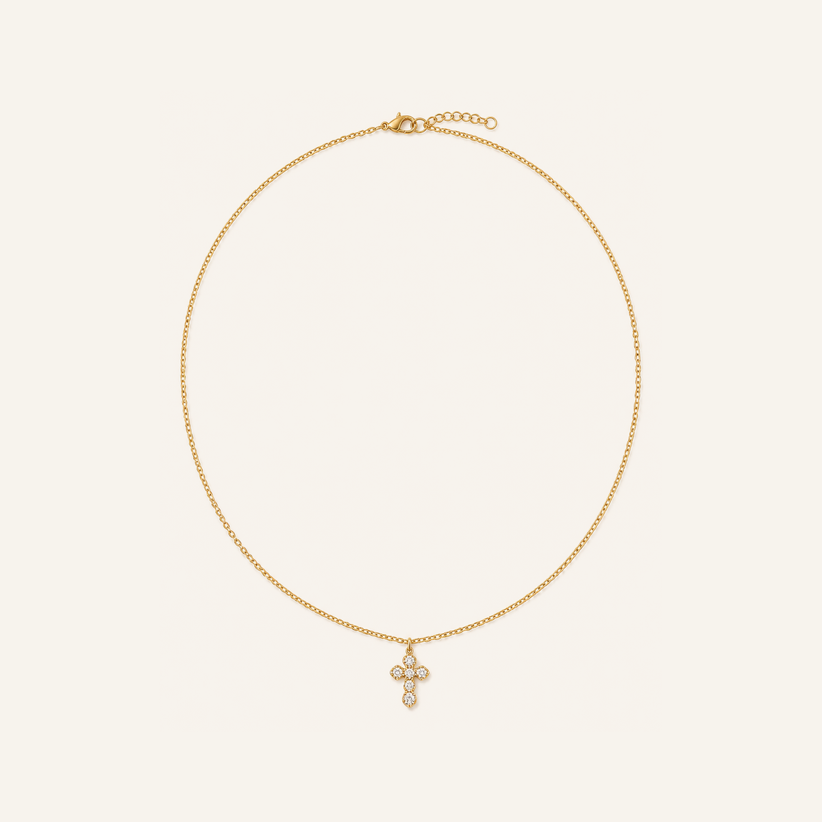 Dainty Cross Zircon Necklace – Carried in Grace