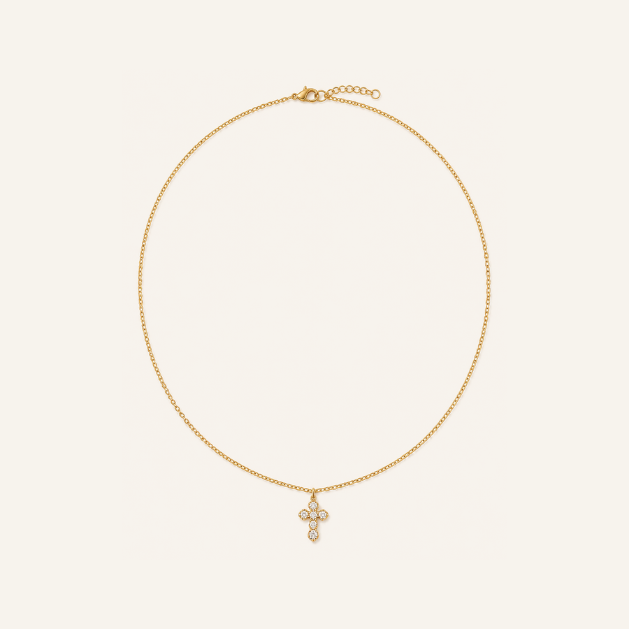 Dainty Cross Zircon Necklace