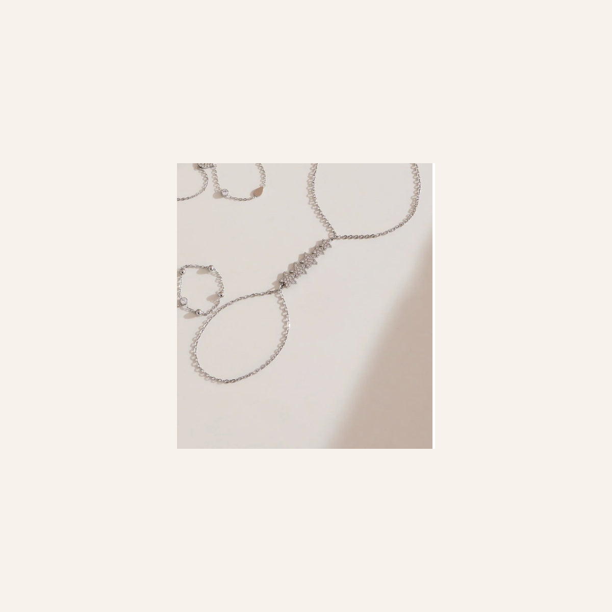 Dainty Grace Finger Chain – Celestial Stars – Silver