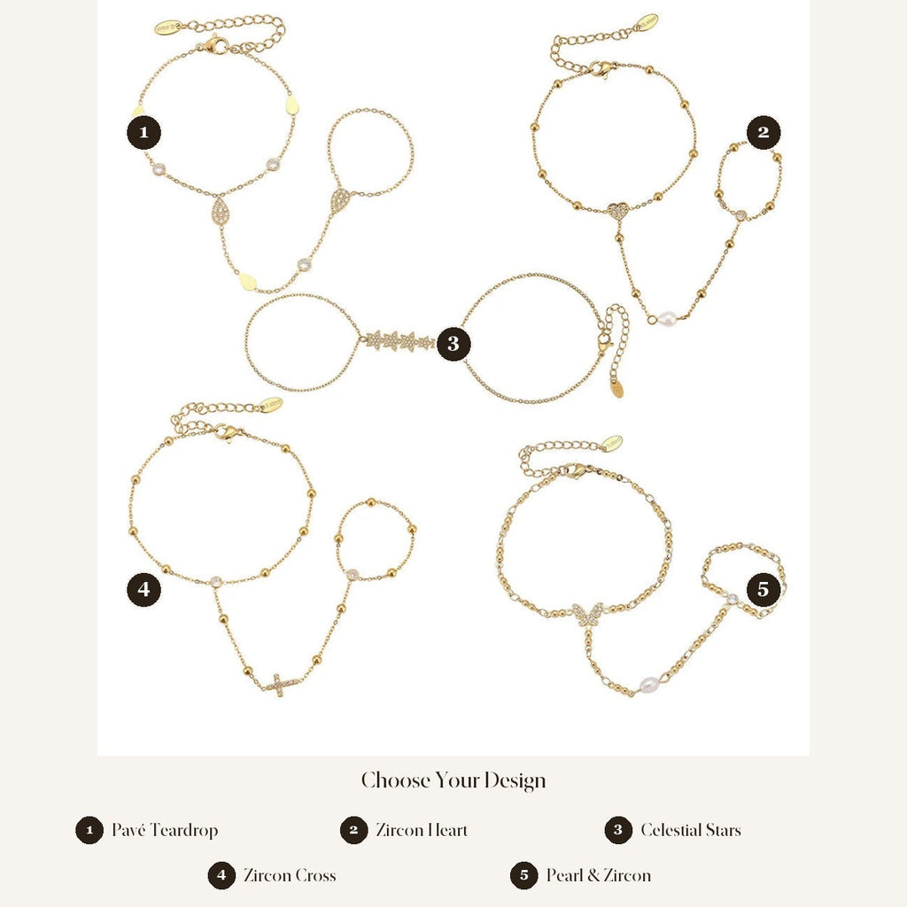 Choose Your Design guide for Dainty Grace Finger Chain