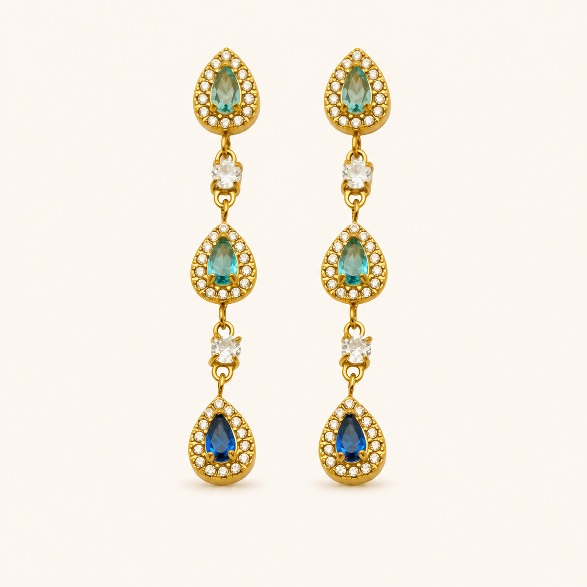 Dew of Grace Teardrop Earrings — Blue