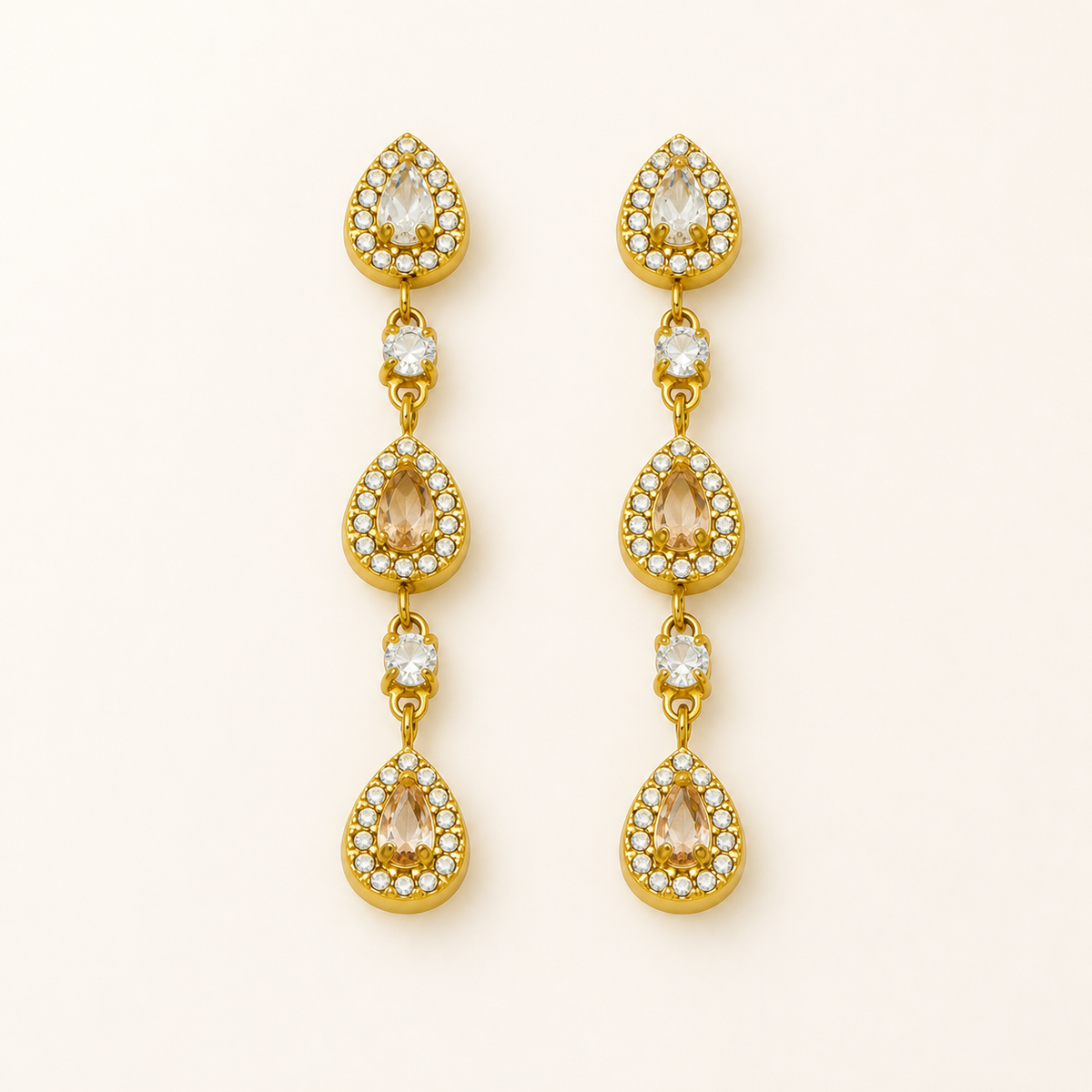 Dew of Grace Teardrop Earrings — Champagne