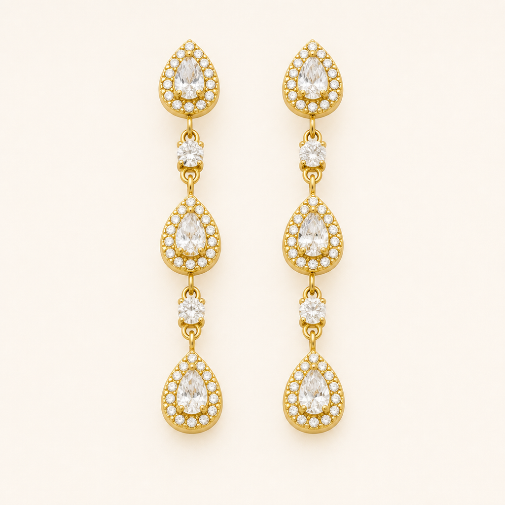 Dew of Grace Teardrop Earrings — Clear