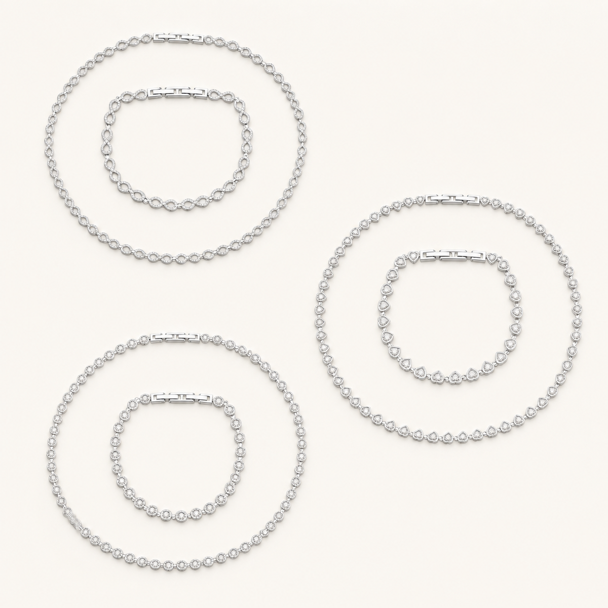 Eternal Bond Jewelry Collection – Silver finish overview