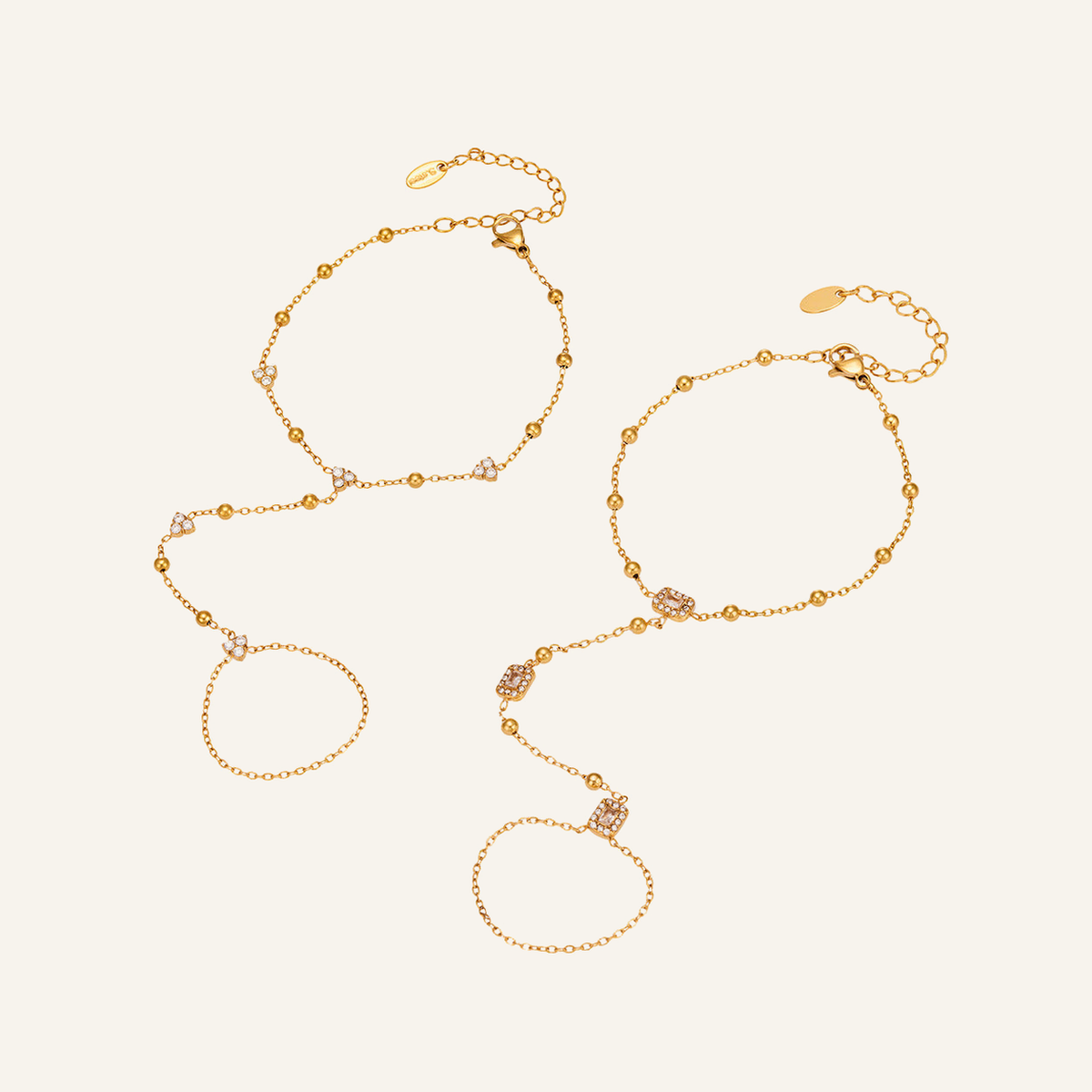 Fleur & Halo Zircon Hand Chain – Carried in Grace