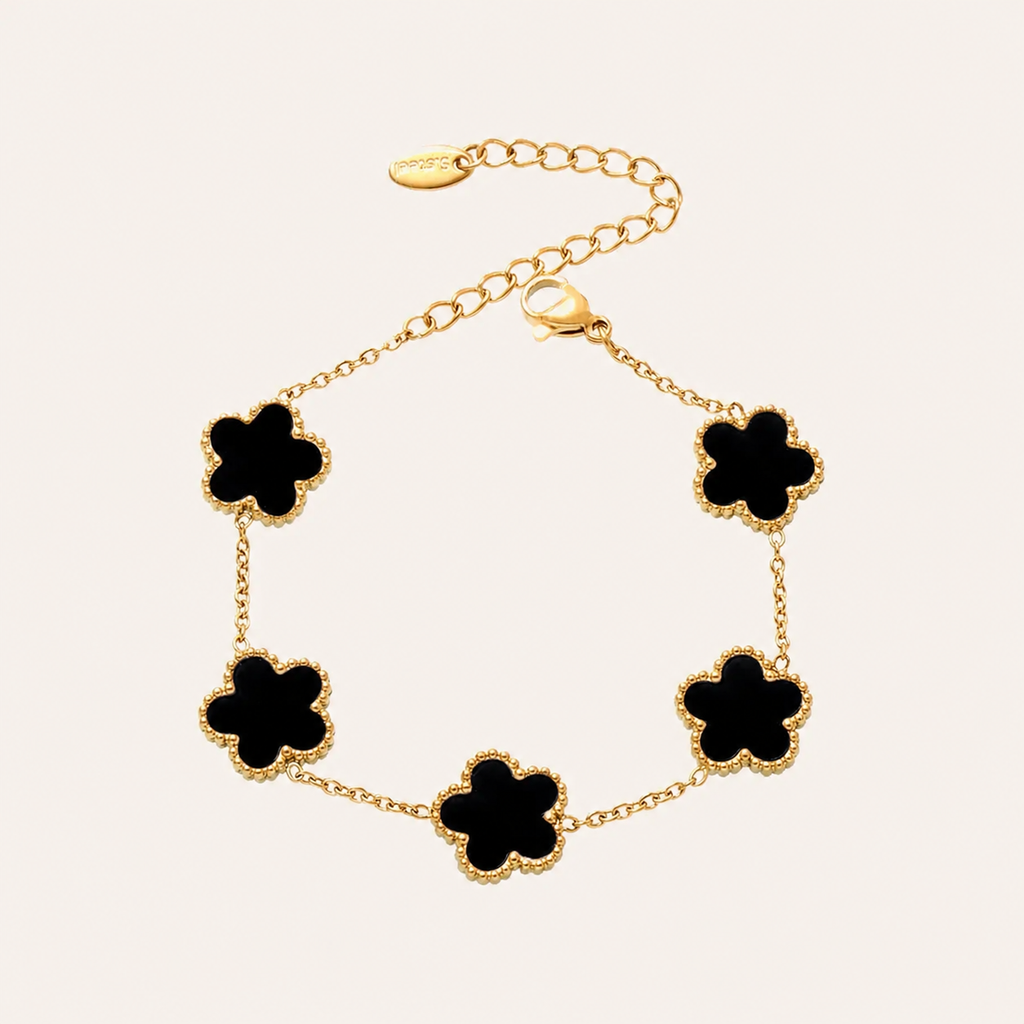 Garden of Grace Flower Bracelet — Onyx