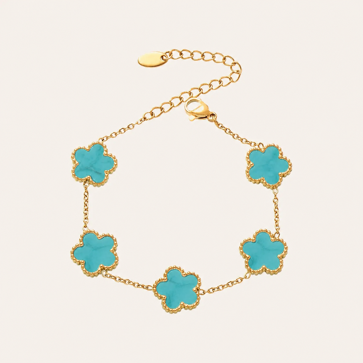 Garden of Grace Flower Bracelet — Turquoise