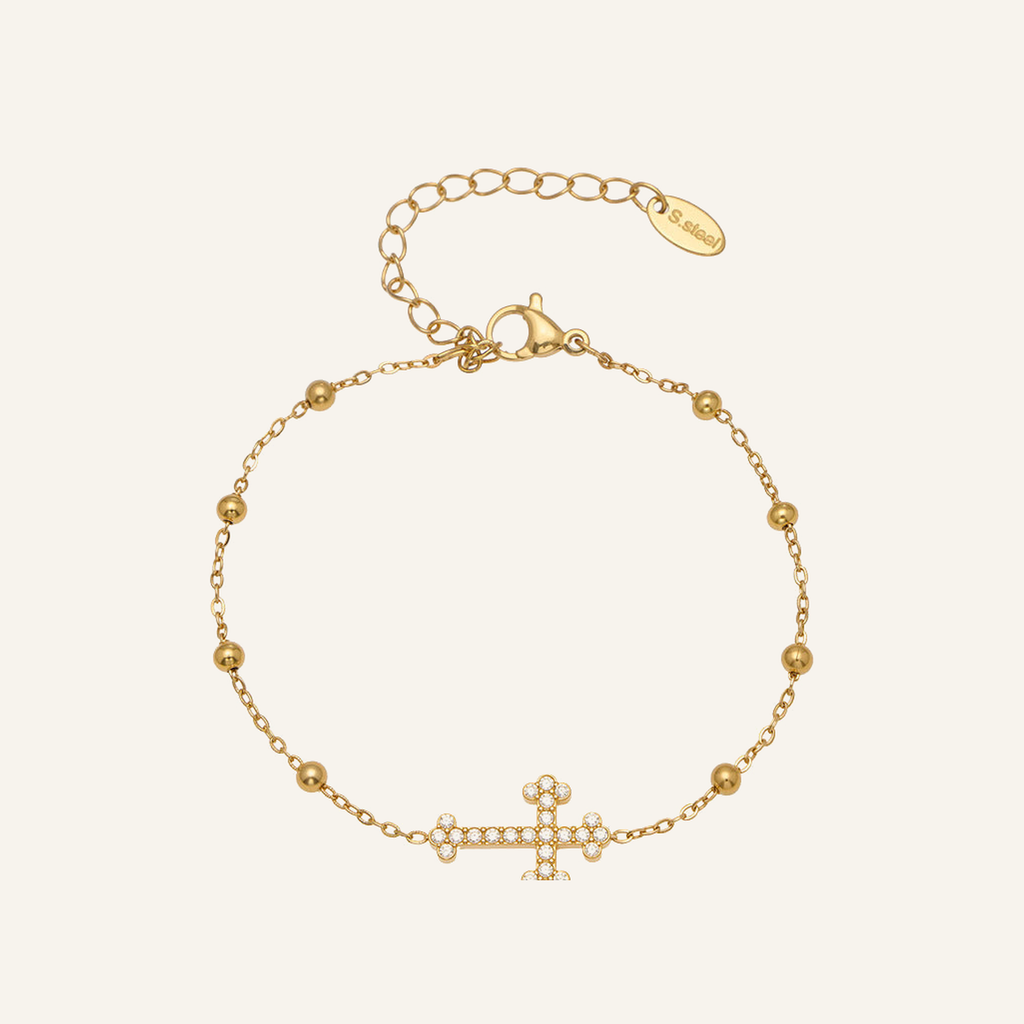 Grace Zircon Cross Bracelet – Carried in Grace