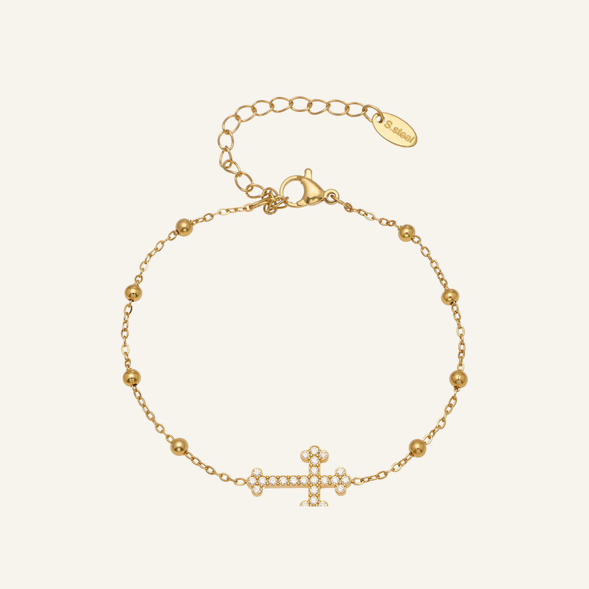 Grace Zircon Cross Bracelet – Carried in Grace