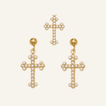 Grace Zircon Cross Earrings – Carried in Grace