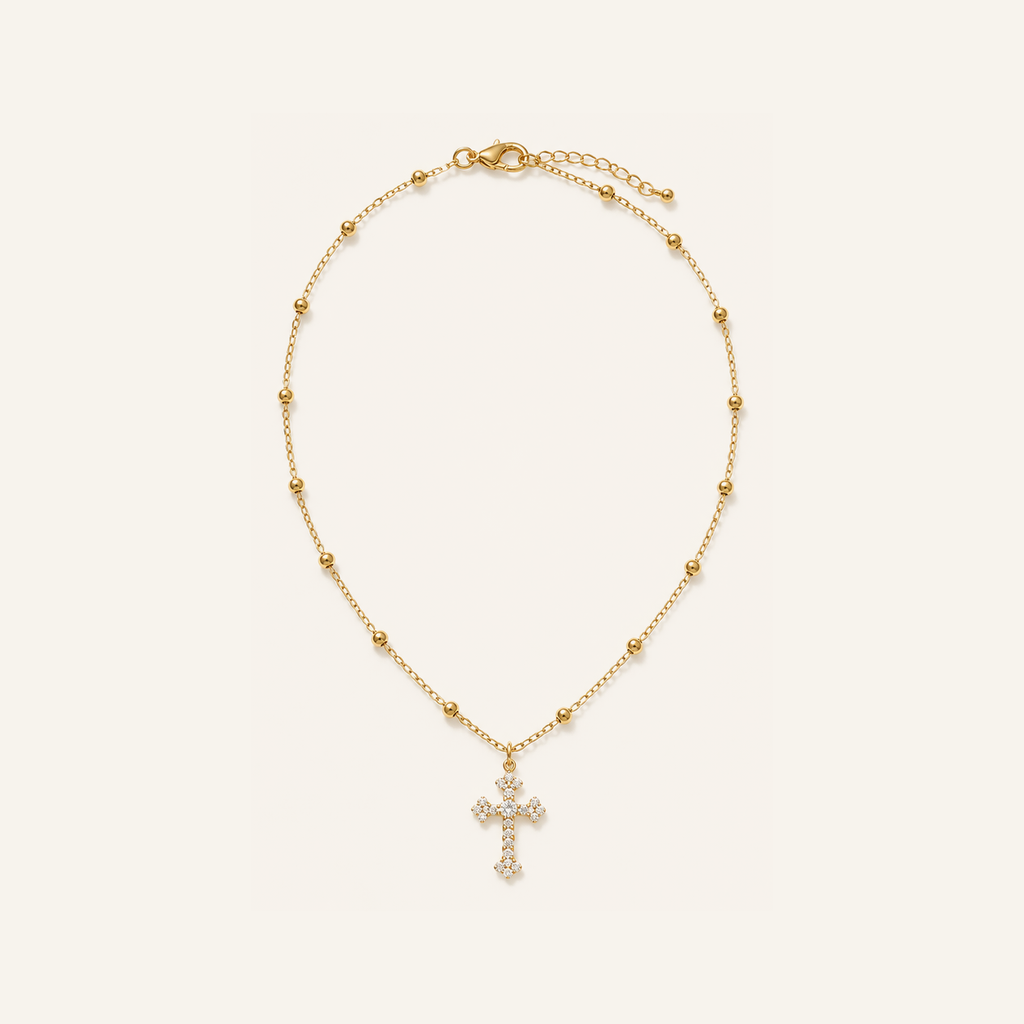 Grace Zircon Cross Necklace – Carried in Grace