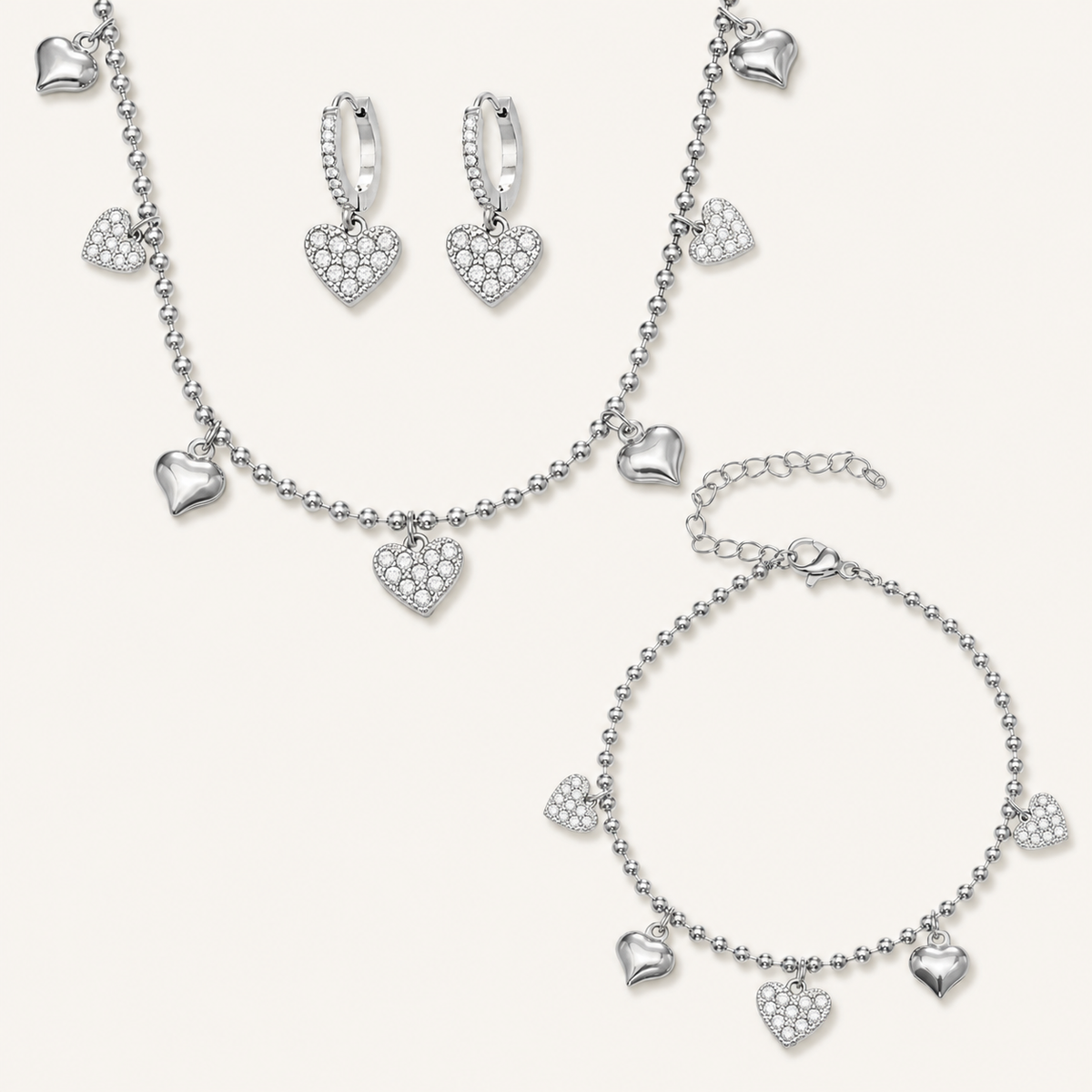 Heart of Grace Jewelry Collection – Silver finish overview