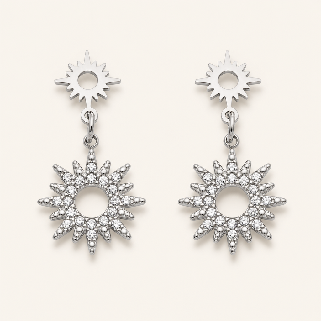Luminous Zircon Drop Hoops – Silver
