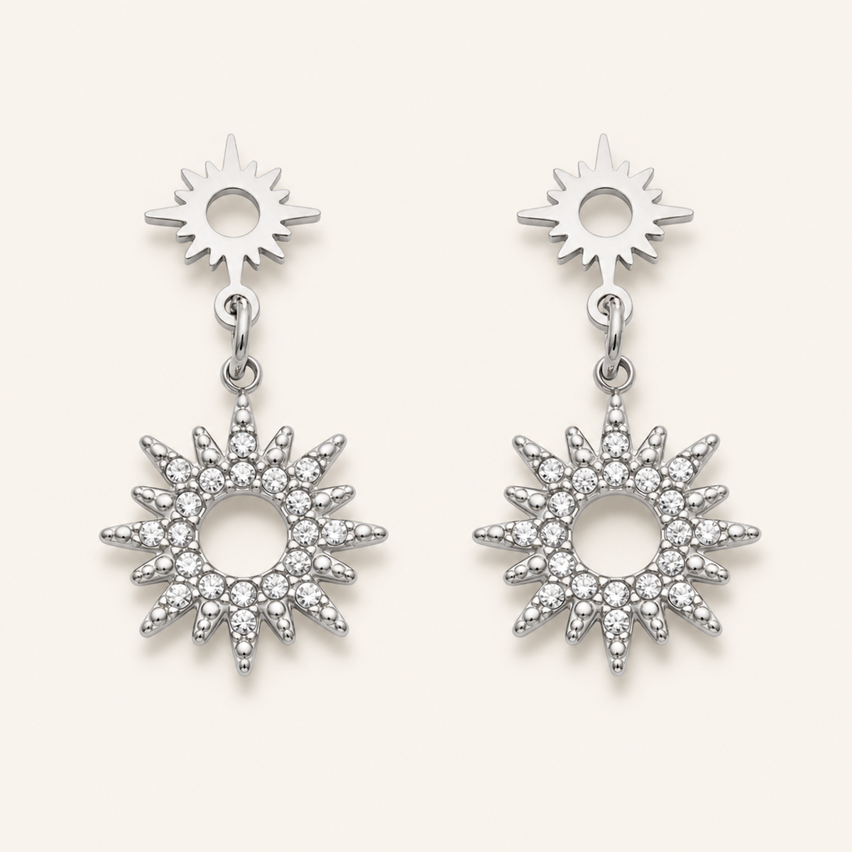 Luminous Zircon Drop Hoops – Silver