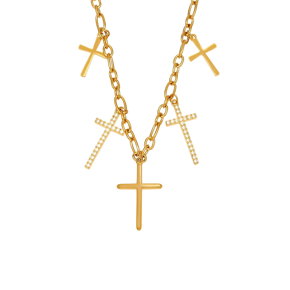 Everlasting Pavé Cross Necklace styled view