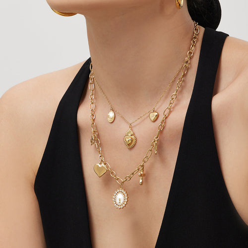 Anointing Cross Charm Necklace styled view
