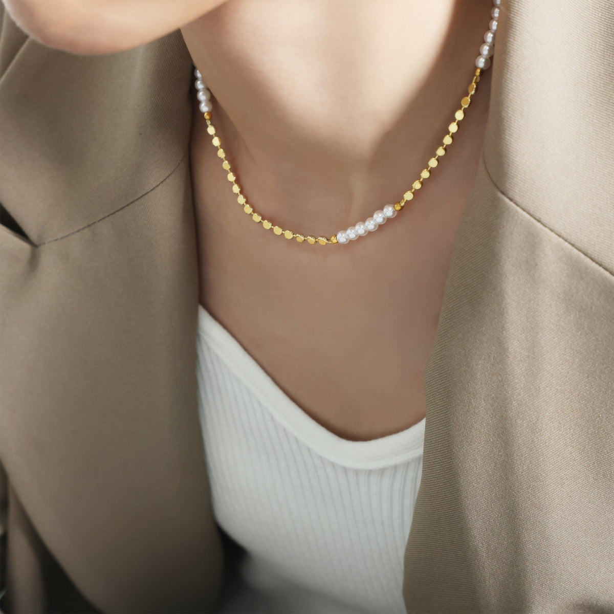 Pearl Whisper Necklace — Glossy Pearl Beads