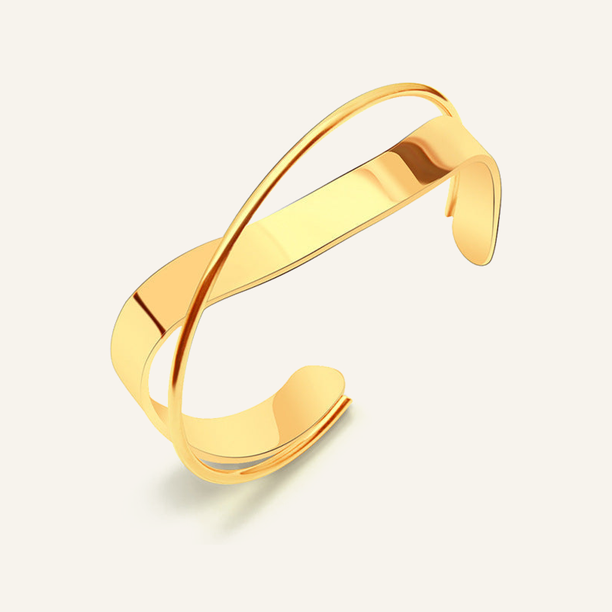 Polished Cross Open Bracelet – Carried in Grace
