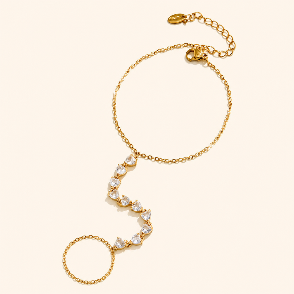 Prism Birthstone Hand Chain — White