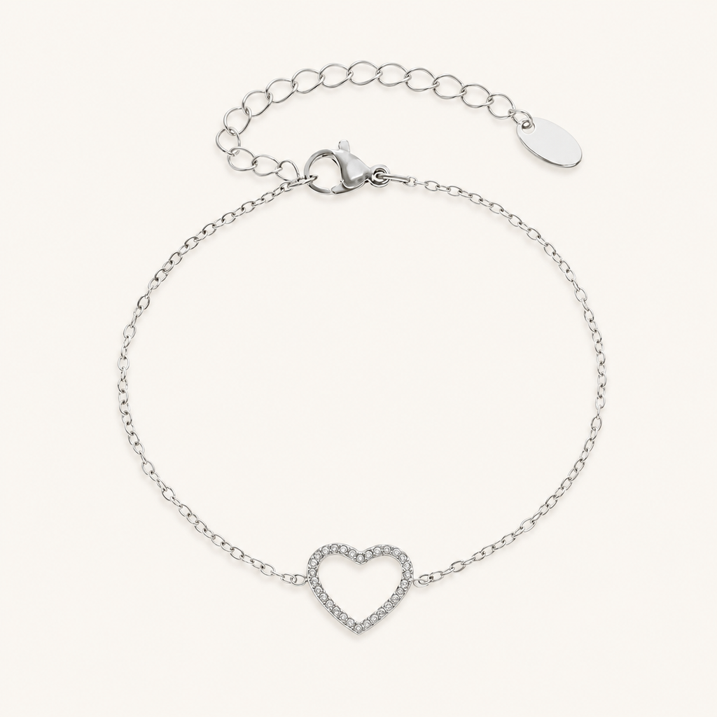 Promise Heart Bracelet in polished silver