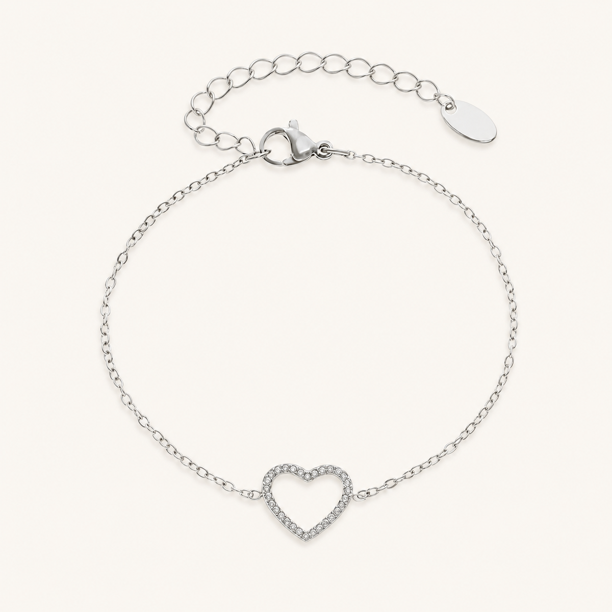Promise Heart Bracelet in polished silver