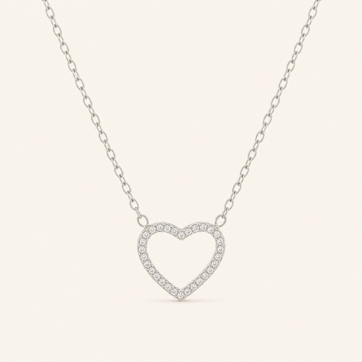 Promise Heart Necklace in polished silver