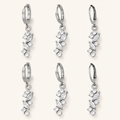 Radiant Leaf Zircon Drop Earrings – Silver finish overview