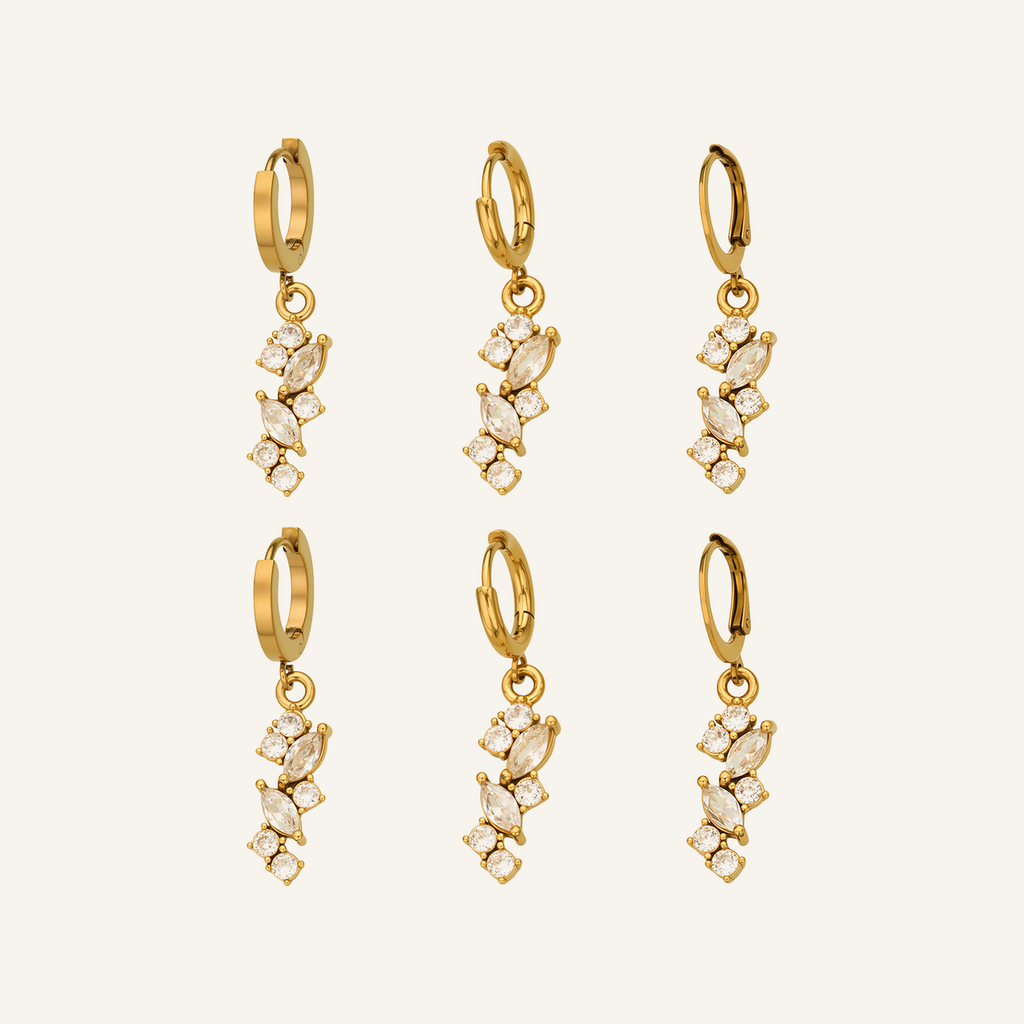 Radiant Leaf Zircon Drop Earrings – Carried in Grace