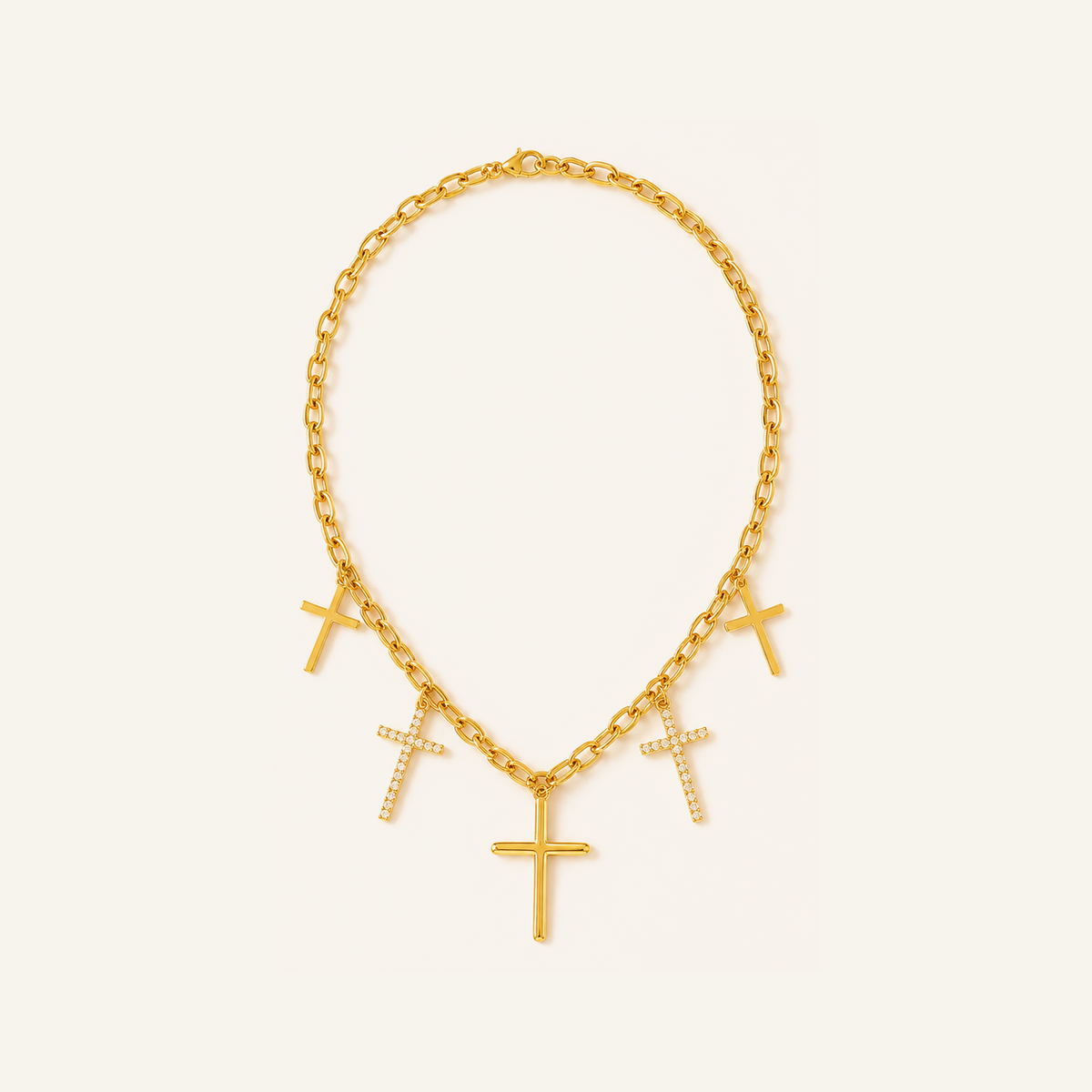 Vintage Five Cross Necklace – Carried in Grace